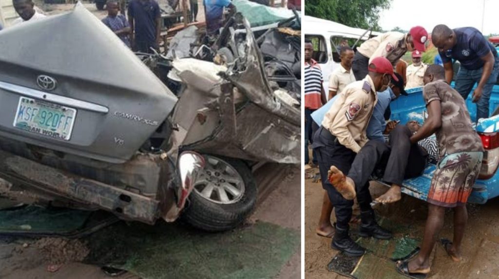 One dead, another injured as truck crushes car in Lagos