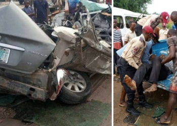 One dead, another injured as truck crushes car in Lagos