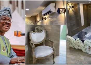 Nigerians react to video of late Senator Ajimobi’s fully furnished and air-conditioned burial ground