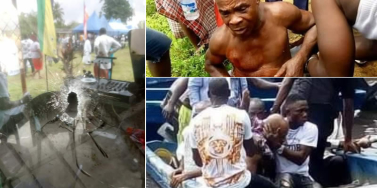 PHOTO: Burial ceremony turns bloody in Rivers State; Lawmaker, LG boss, PDP Chairman scamper for safety