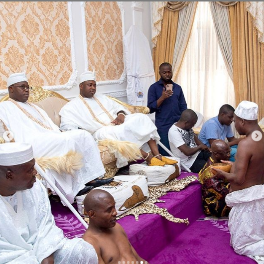 Photos : Oniru of Iru Kingdom, Gbolahan Lawal pays Oba Elegushi, Ademola Saheed a courtesy visit