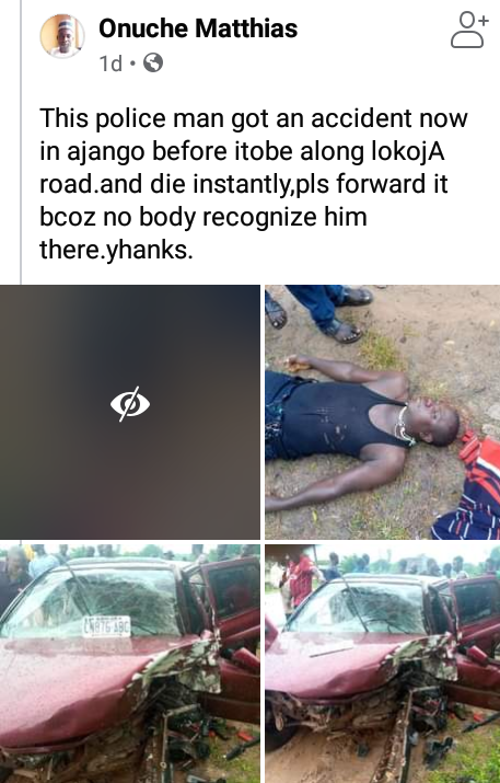 Police officer dies after car collision in Kogi