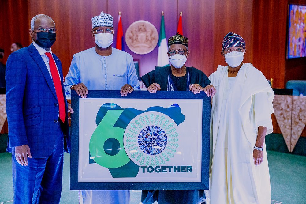 Buhari unveils nigeria @60 logo On