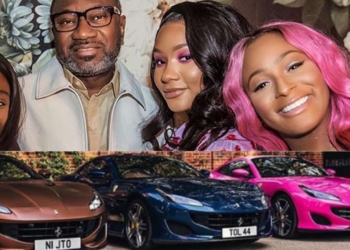 Davido, Don Jazzy and other Nigerian celebrities reacts to Otedola's Ferrari gift to his three daughters