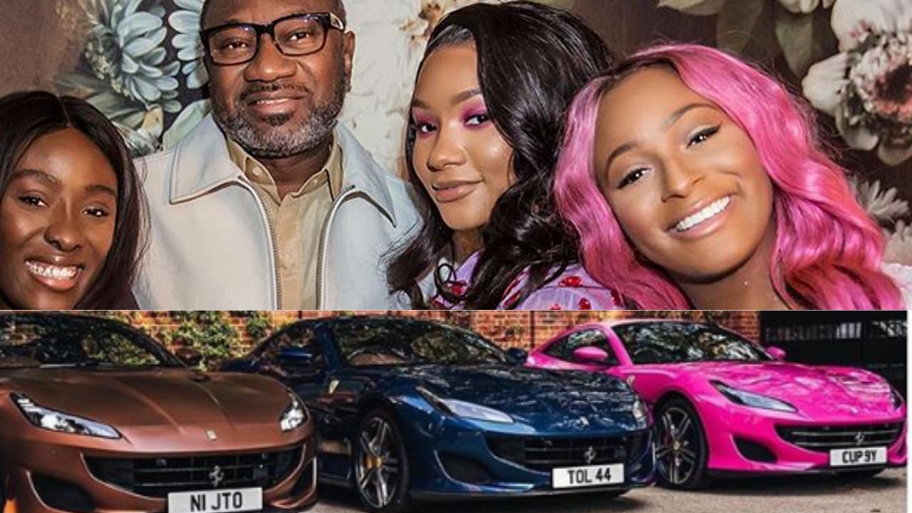 Billionaire Femi Otedola and daughters