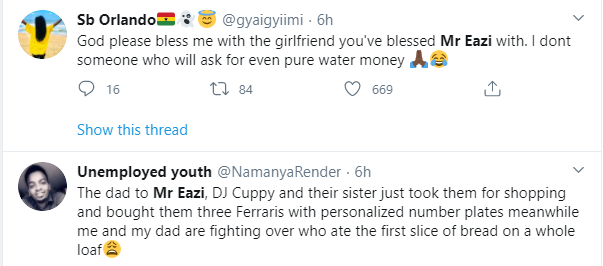 Mr Eazi trends as Nigerians hilariously react to Otedola buying Ferraris for his daughters including his girlfriend,Temi