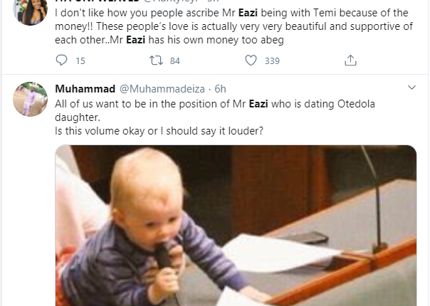Mr Eazi trends as Nigerians hilariously react to Otedola buying Ferraris for his daughters including his girlfriend,Temi