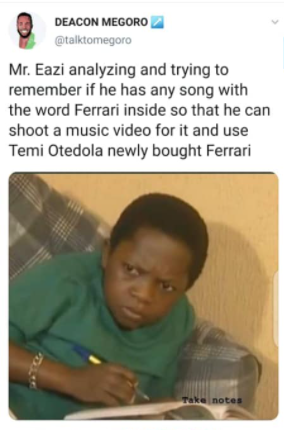 Mr Eazi trends as Nigerians hilariously react to Otedola buying Ferraris for his daughters including his girlfriend,Temi