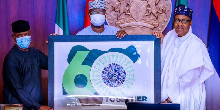 PHOTOS: Buhari unveils Nigeria @60 logo