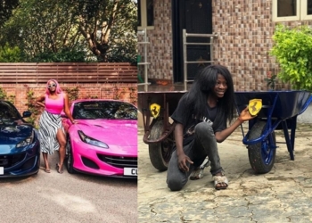Ikorodu Bois Recreate Photos Of DJ Cuppy And Sister In Their New Ferarri Whips