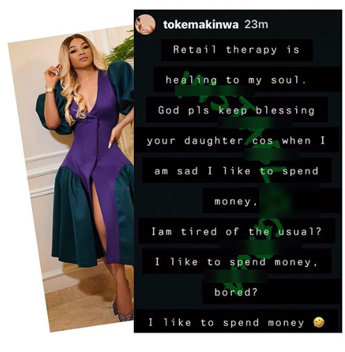 Toke Makinwa reveals the only thing that can cure her boredom
