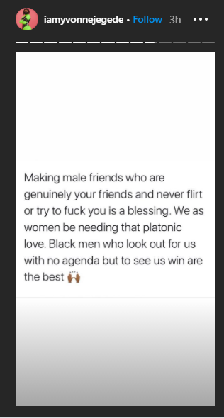 Actress, Yvonne Jegede talks about how a relationship without sexual intercourse is the best