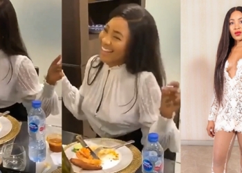 Nigerians drag Erica for not wearing a bra during her visit in Dele Momodu’s house (Video)