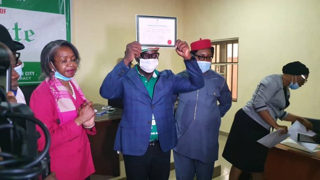 INEC presents certificate of return to Obaseki, Shaibu