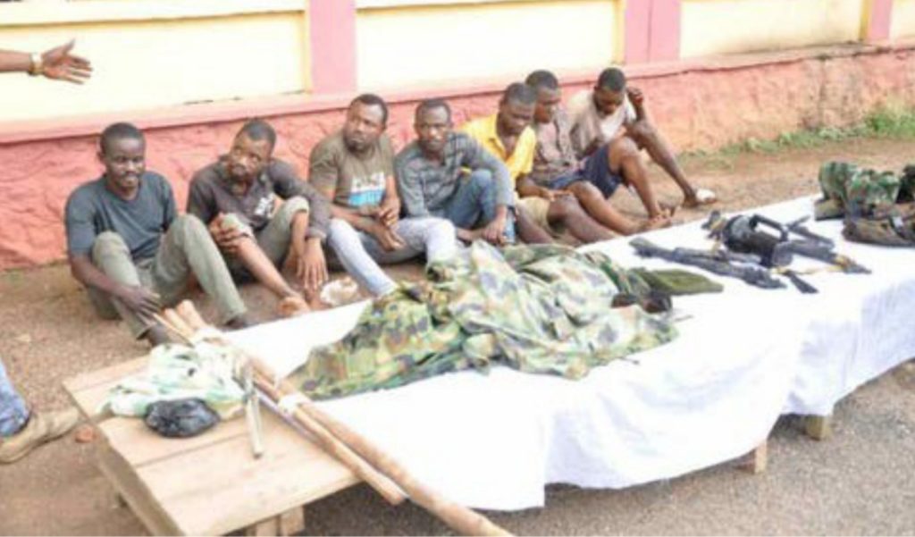 Ogun Police arrest 6 suspected armed robbers operating in military camouflage