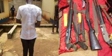 Police parade 16-year-old boy for bringing double-barrelled gun to school in Anambra
