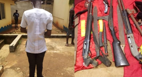 Police parade 16-year-old boy for bringing double-barrelled gun to school in Anambra
