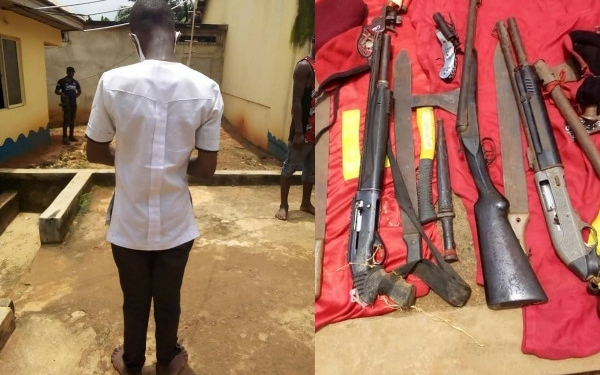 Police parade 16-year-old boy for bringing double-barrelled gun to school in Anambra