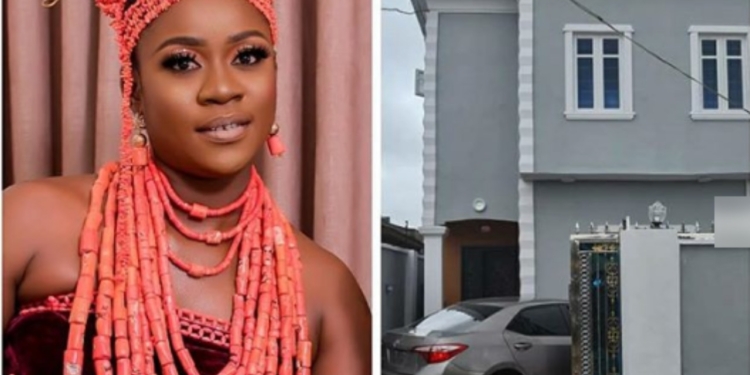Nollywood actress, Olayinka Solomon becomes a mansion owner in Lagos