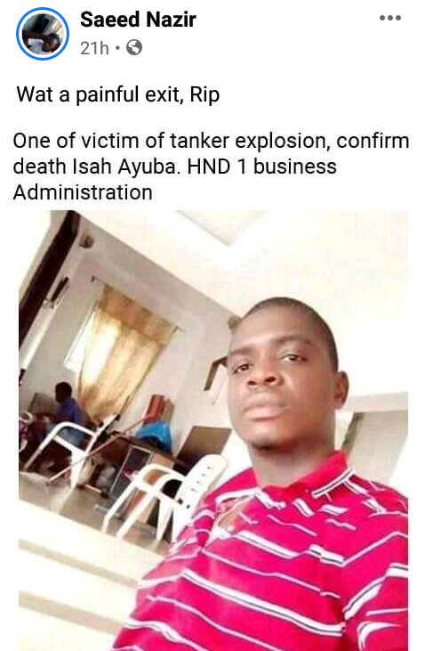 Kogi Tanker Explosion: Friends mourn slained Kwara State Poly students