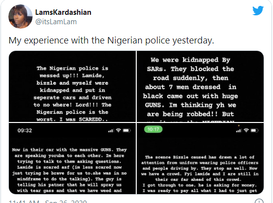 Bizzle Osikoya: Lady narrates her heartbreaking ordeal in the hands of Nigerian Police officers
