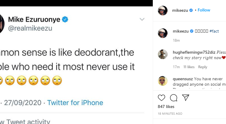 Common sense is like deodorant, the people who need it never use it - Mike Ezuruonye replies Kunle Afolayan