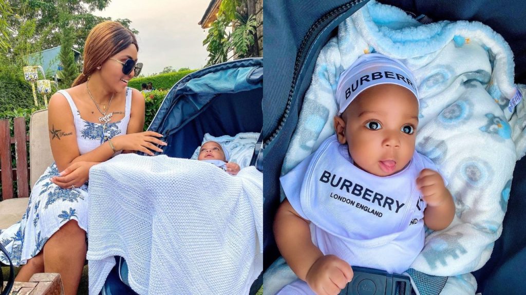 Photos: Billionaire's wife, Regina Daniels celebrates her son at 3 months