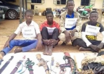PHOTOS: Police arrest seven-man gang of dare-devil robbers for terrorising Adamawa communities