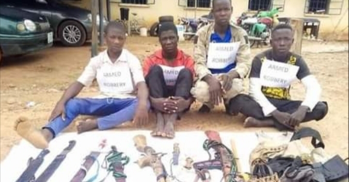 PHOTOS: Police arrest seven-man gang of dare-devil robbers for terrorising Adamawa communities