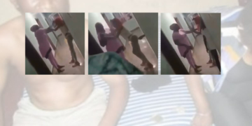 Drama as Nigerian mother disgraces daughter after catching her in hotel room with a man (video)