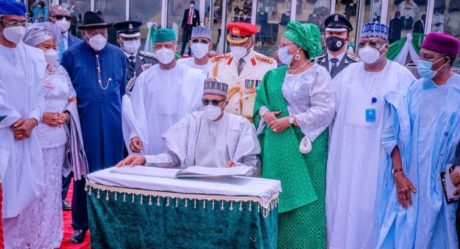 PHOTOS: Gowon, Jonathan join Buhari for Nigeria at 60 celebration as other past leaders shun