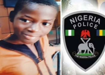 L-R Missing ward, Isaac Mezie Nwanegbo, Police Logo