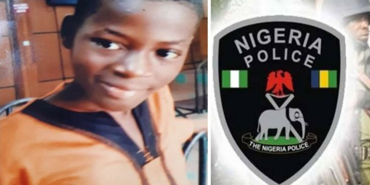 L-R Missing ward, Isaac Mezie Nwanegbo, Police Logo