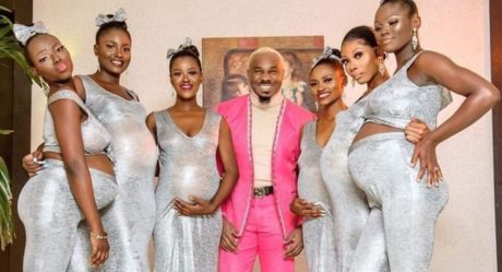 Pretty Mike Storms Williams Uchemba’s wedding with his squad of six pregnant baby mamas (video)