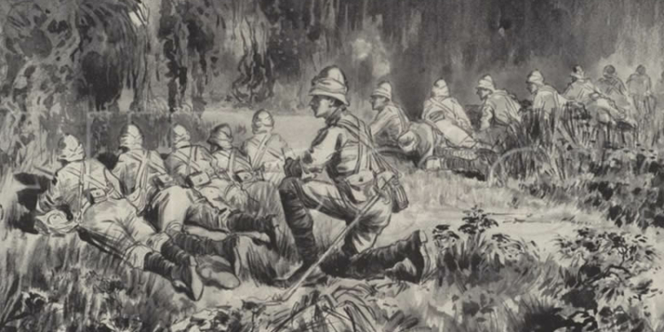 Lietenant Robertson defending the Rear-Guard in the final advance on Benin City