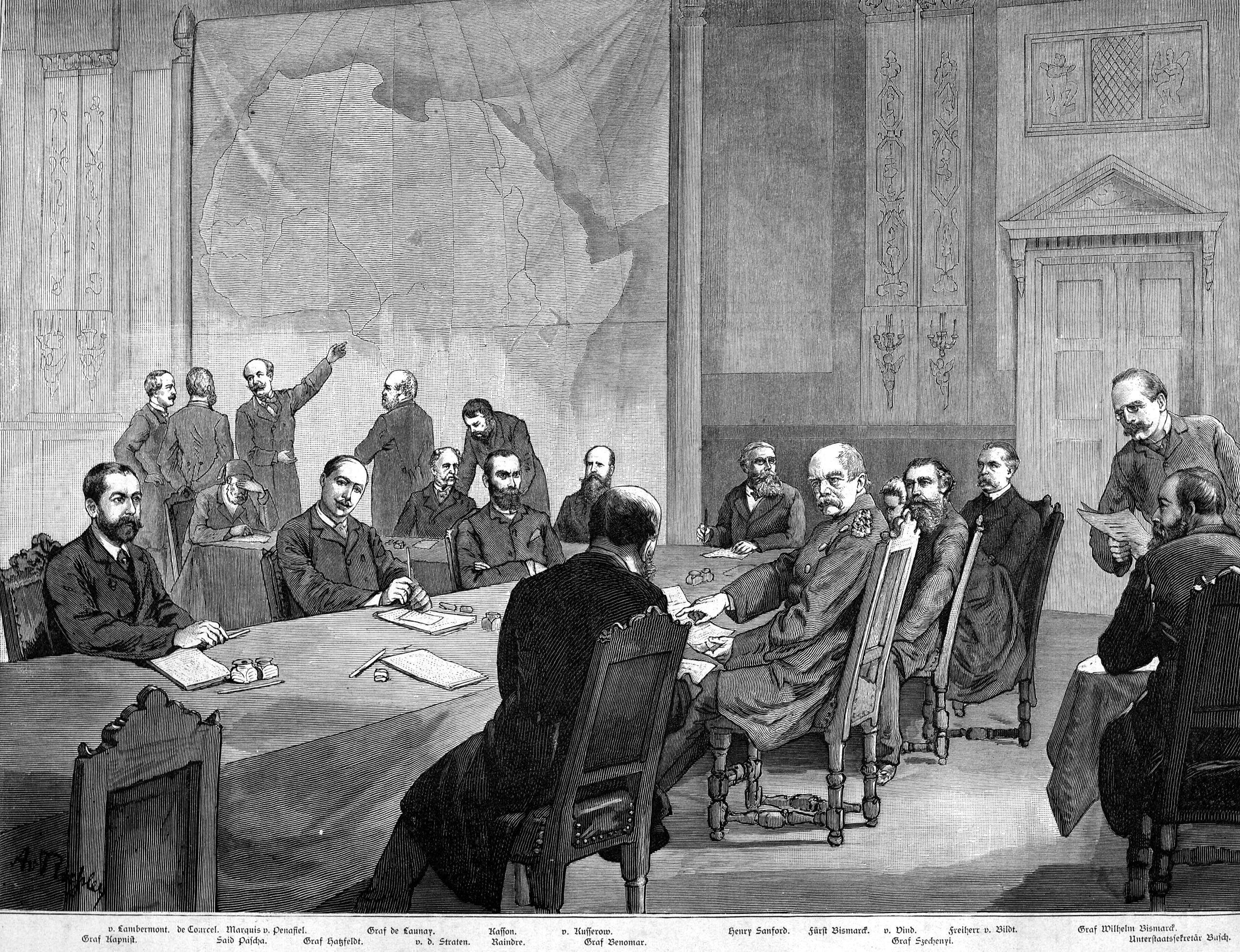 The conference of Berlin, as illustrated in "Illustrierte Zeitung"