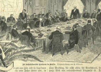 The conference of Berlin, as illustrated in "Die Gartenlaube"