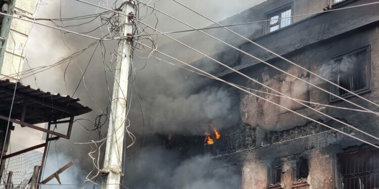 Lagos states markets burnt by fire