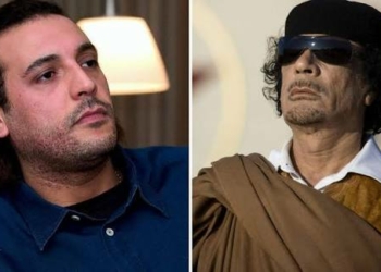 L-R Hannibal Gaddafi, Libya's late leader, Muammar Gaddafi