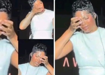 Tiwa Savage crying on stage