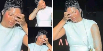 Tiwa Savage crying on stage