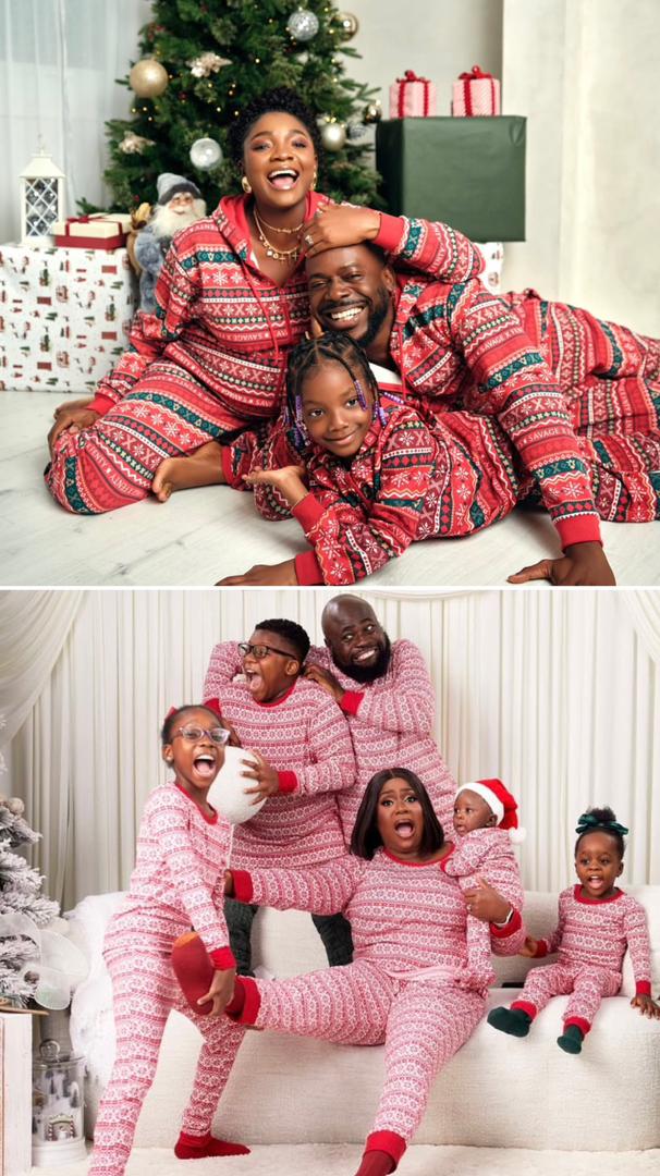 Matching Pyjamas Christmas Trees Family How Nigerian Celebs Marked Matching Pyjamas Christmas Trees Family How Nigerian Celebs Marked
