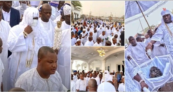 Oshoosi day: Ooni at Obatala Temple