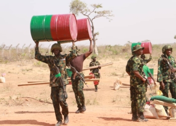 During a training session of newly recruited soldiers