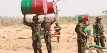 During a training session of newly recruited soldiers