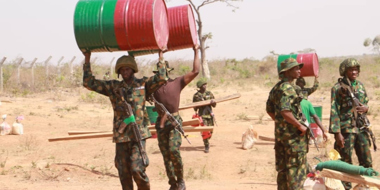 During a training session of newly recruited soldiers