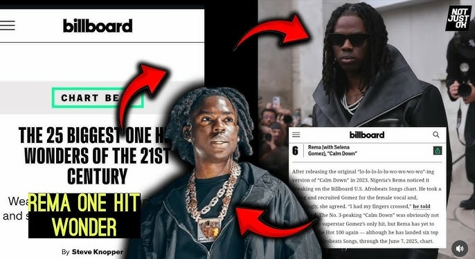 Billboard’s 25 biggest one‑Hit wonders of the 21st Century revealed: How Rema ranked