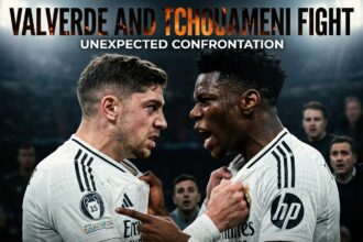Valverde and Tchouameni fight