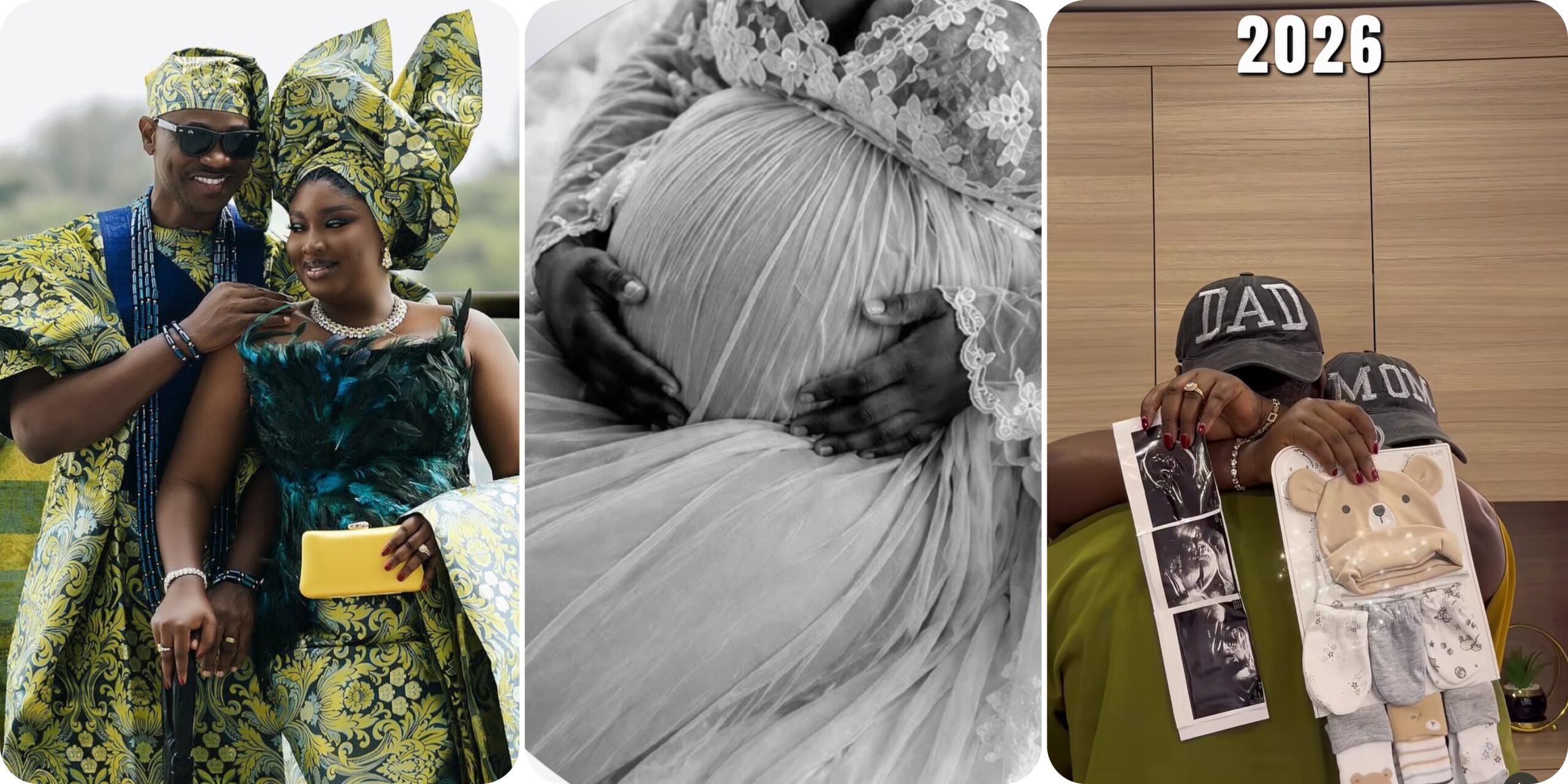 Nollywood couple Adedimeji Lateef and MoBimpe welcome triplet boys