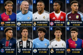 TOP 10 LIST: Lamine Yamal leads football’s most valuable stars ahead of World Cup 2026